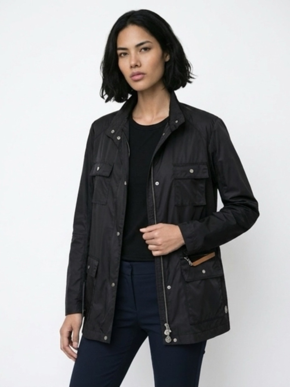 Moncler Black Utility Jacket with Front Flap Pockets (US 12)